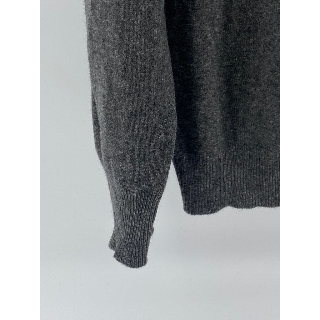 UNBRANDED Men's Charcoal Gray V-Neck Long Sleeve Pullover Sweater SZ L