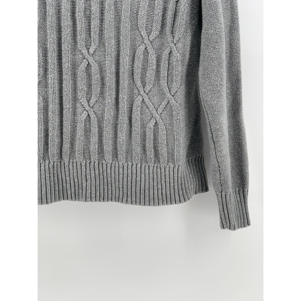 JILLIAN NICOLE Women's Petite Gray Cable Knit Turtle Neck Sweater SZ PL