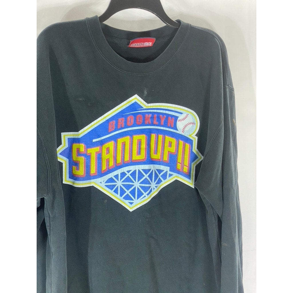 PENNANT RACEGEAR Men's Vintage Black Graphic Crewneck Long Sleeve Sweatshirt SZL