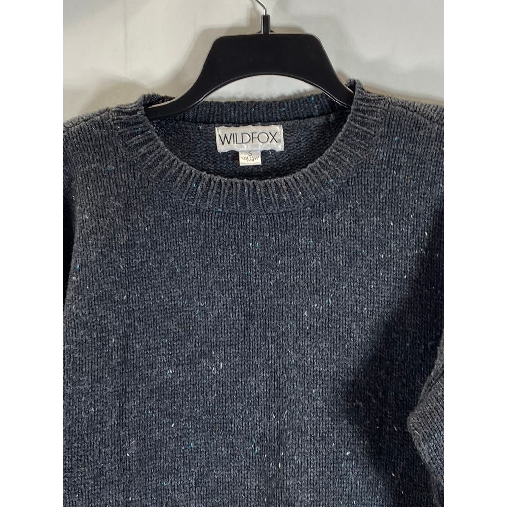 WILDFOX Women's Charcoal Crewneck French Fries & Kisses Pullover Sweater SZ S