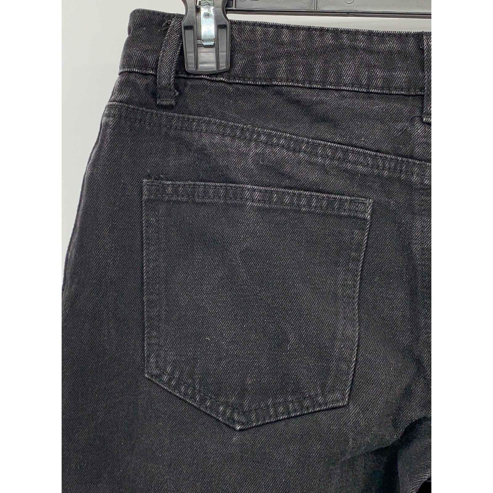 EDIKTED Women's Black Denim Frayed Wide-Leg High-Rise Five-Pocket Jeans SZ S