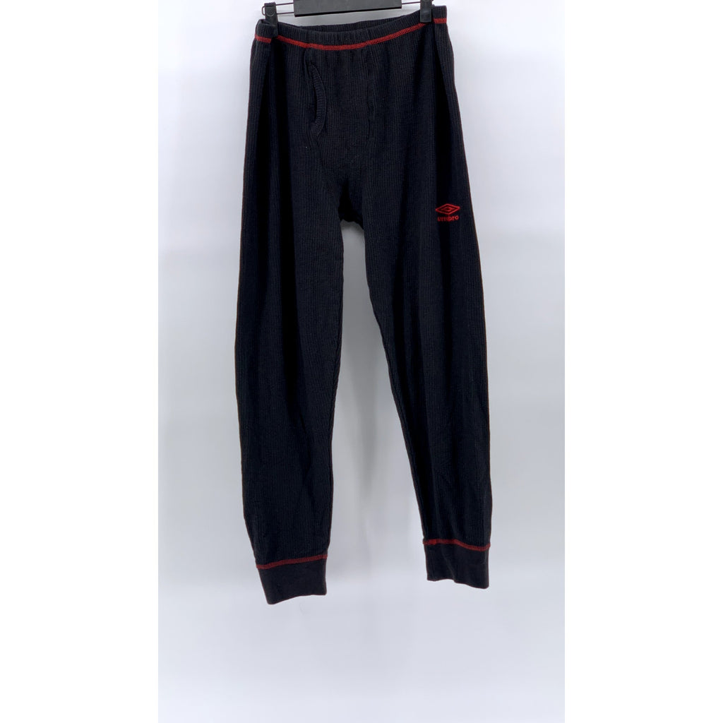 UMBRO Men's Black-Red Thermal Pull-On Underlayer Long Johns SZ L