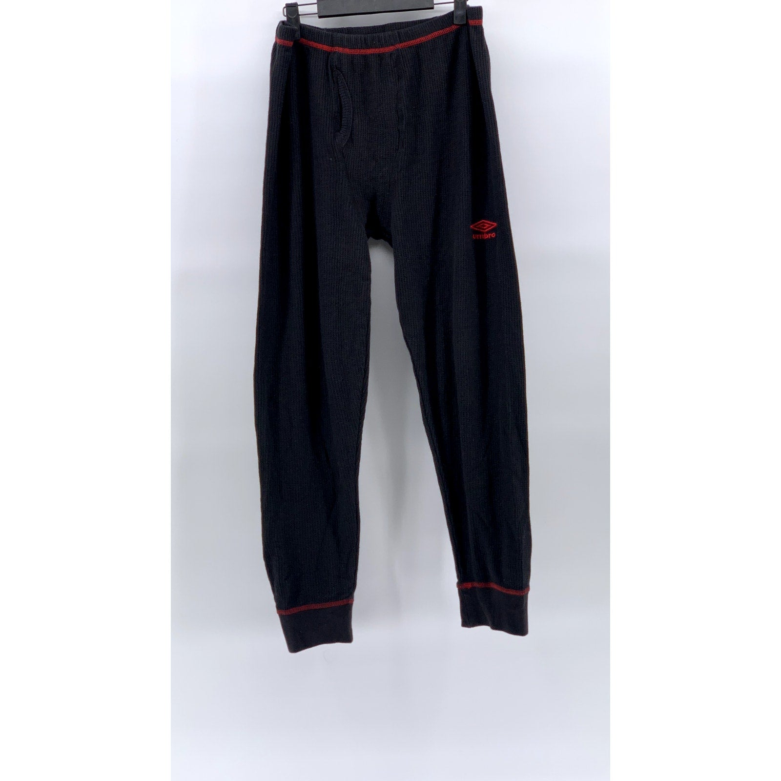 UMBRO Men's Black-Red Thermal Pull-On Underlayer Long Johns SZ L