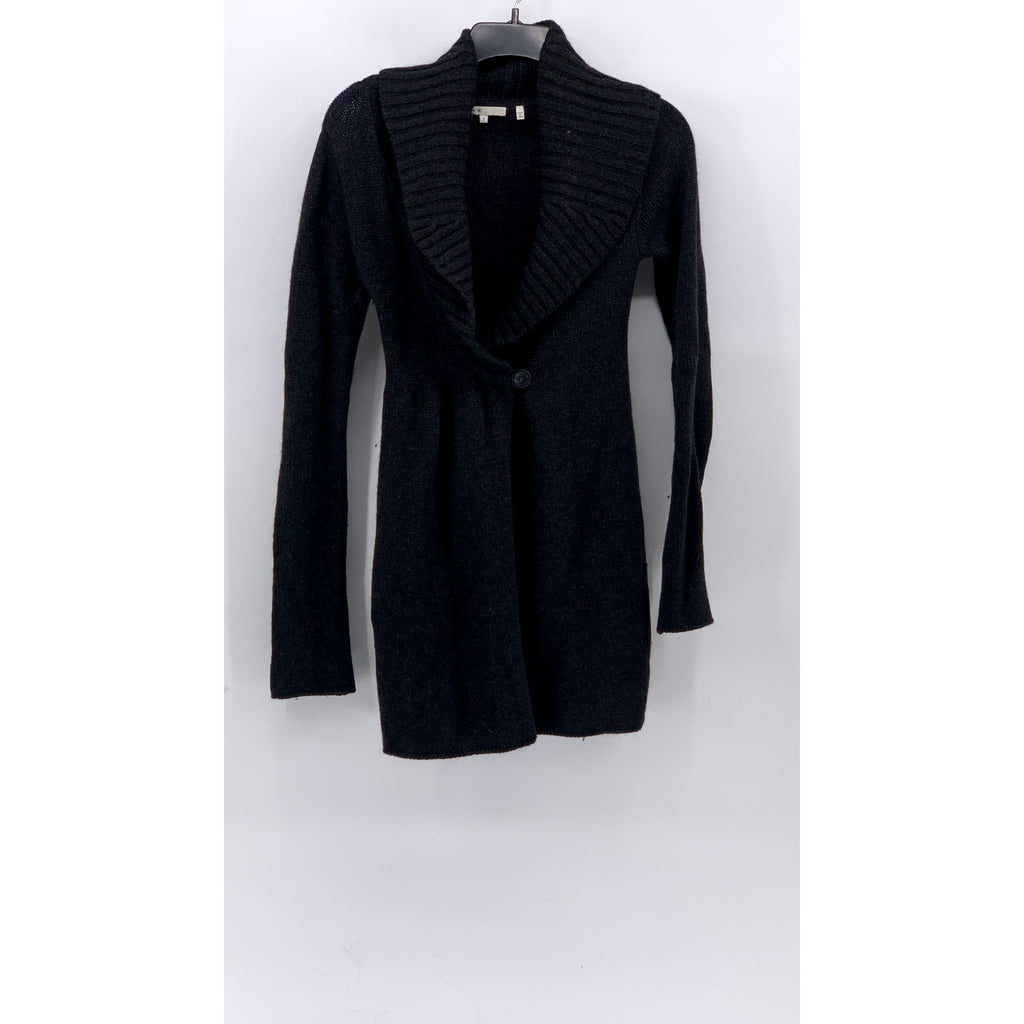 VINCE Women's Charcoal Alpaca-Wool-Cashmere Fold-Over Wrap Sweater Dress SZ S