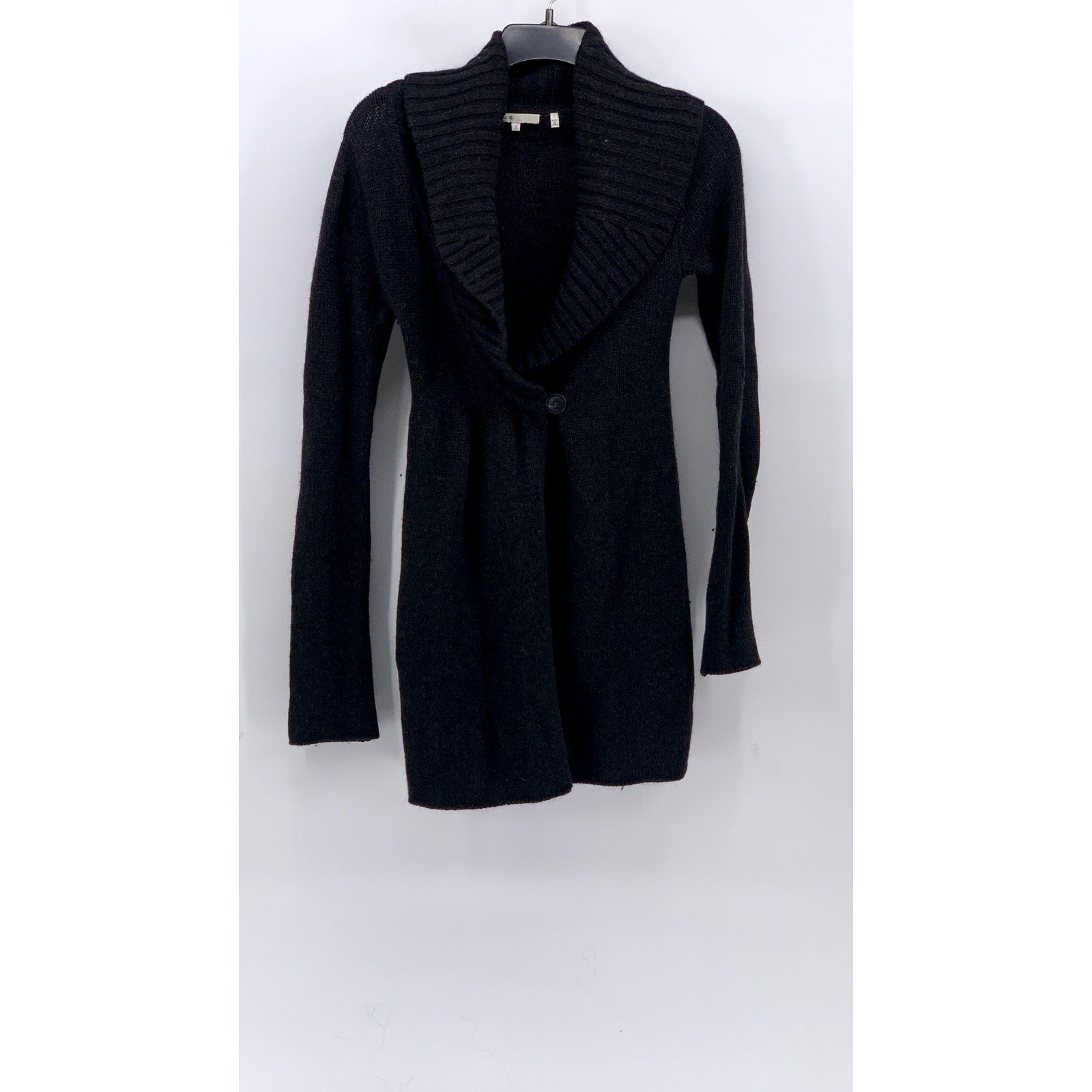 VINCE Women's Charcoal Alpaca-Wool-Cashmere Fold-Over Wrap Sweater Dress SZ S