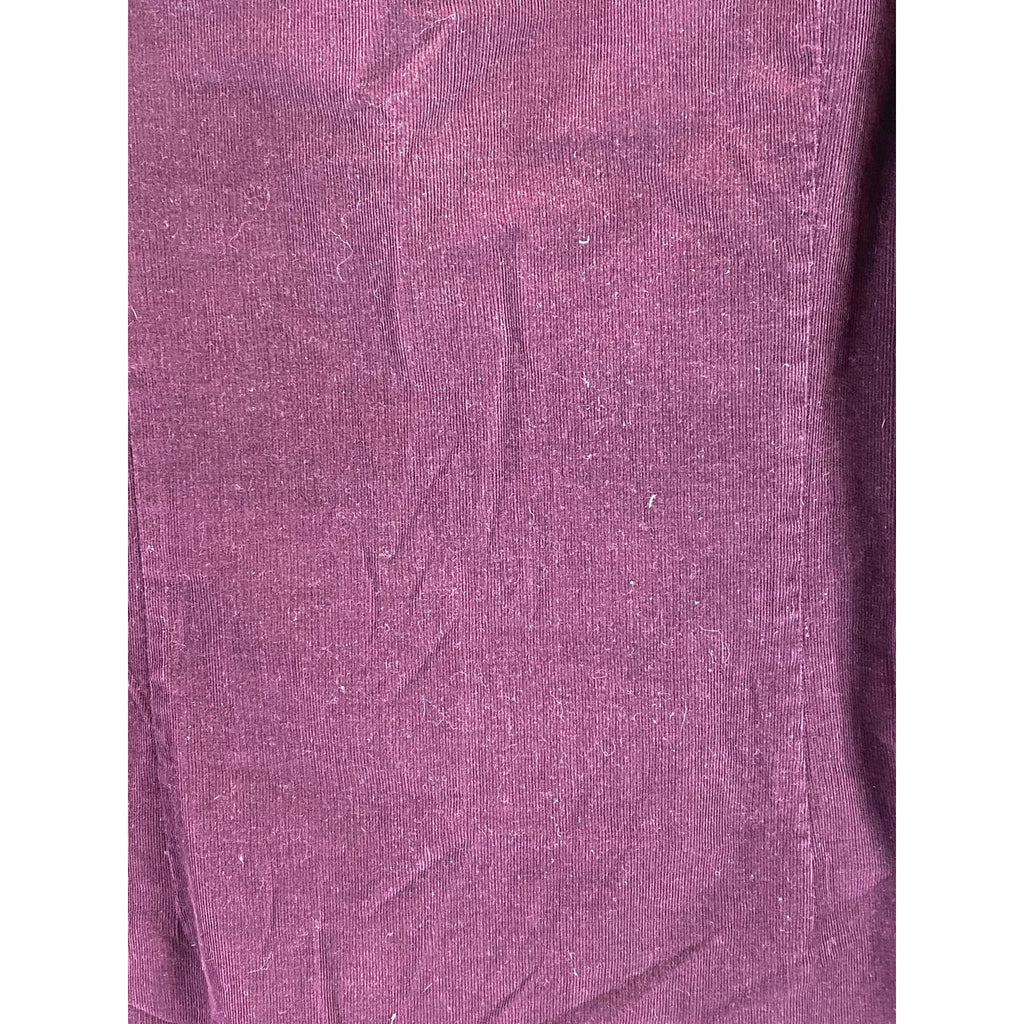 TED BAKER LONDON Men's Burgundy Corduroy Elbow-Patch Button-Up Shirt SZ 4(US/L)