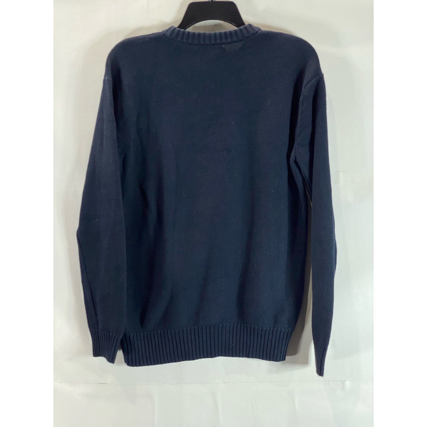 CLUB MONACO Women's Navy Crewneck Knit Anchor Rope Graphic Pullover Sweater SZ M