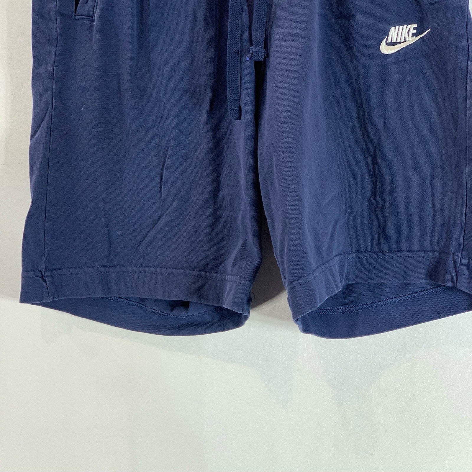 NIKE Men's Navy Drawstring Club Knit Pull-On Shorts SZ S