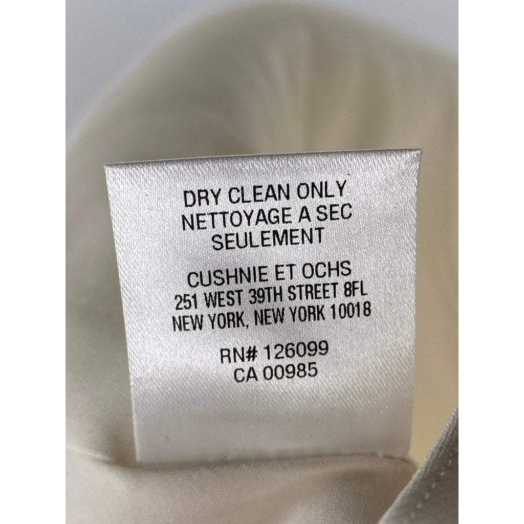 CUSHNIE ET OCHS Women’s Cream Wrapover Spaghetti Strap Embellished Tank Top SZ 8