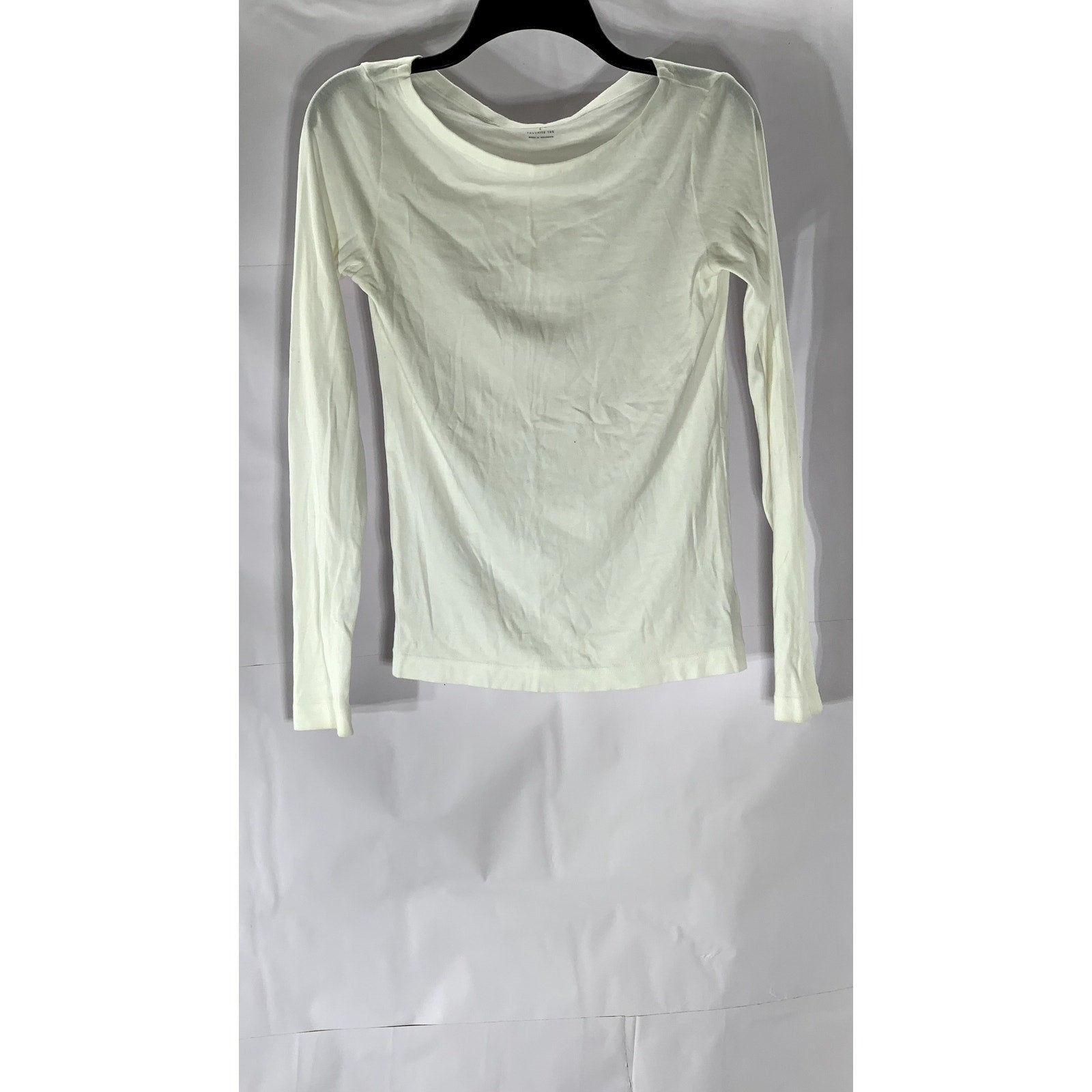 GAP Women's White Solid Boatneck Long Sleeve Favorite Tee SZ S