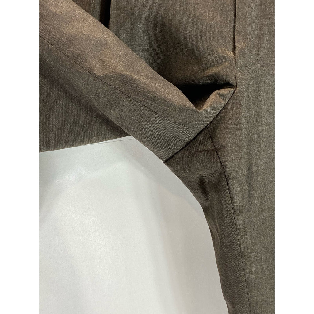 ERMENEGILDO ZEGNA Men's Brown Pleated Front Wool Suit Pants SZ 36