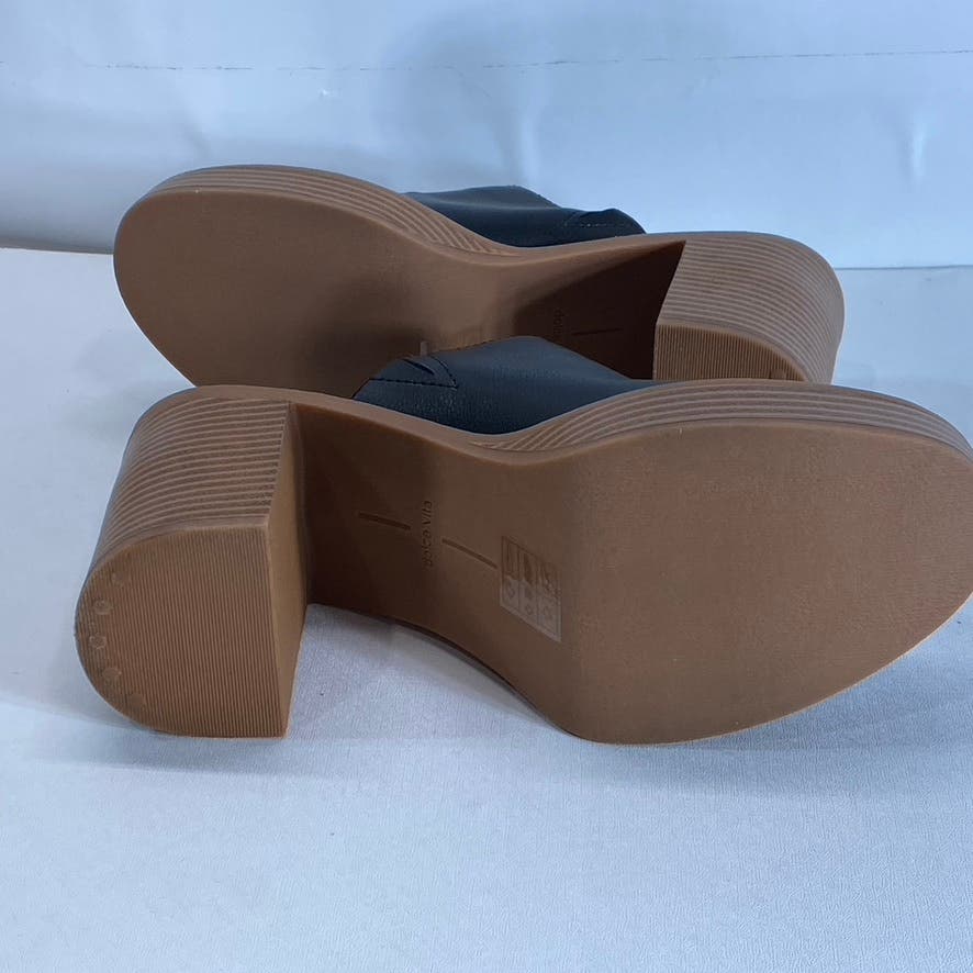 DOLCE VITA Women's Black Crista Round Closed Toe Slip-On Block-Heel Mule SZ 9.5