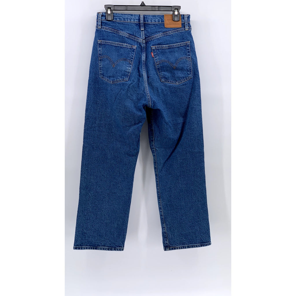LEVI'S Women's Blue Denim Casual Button-Fly Ribcage Straight Ankle Jeans SZ 30