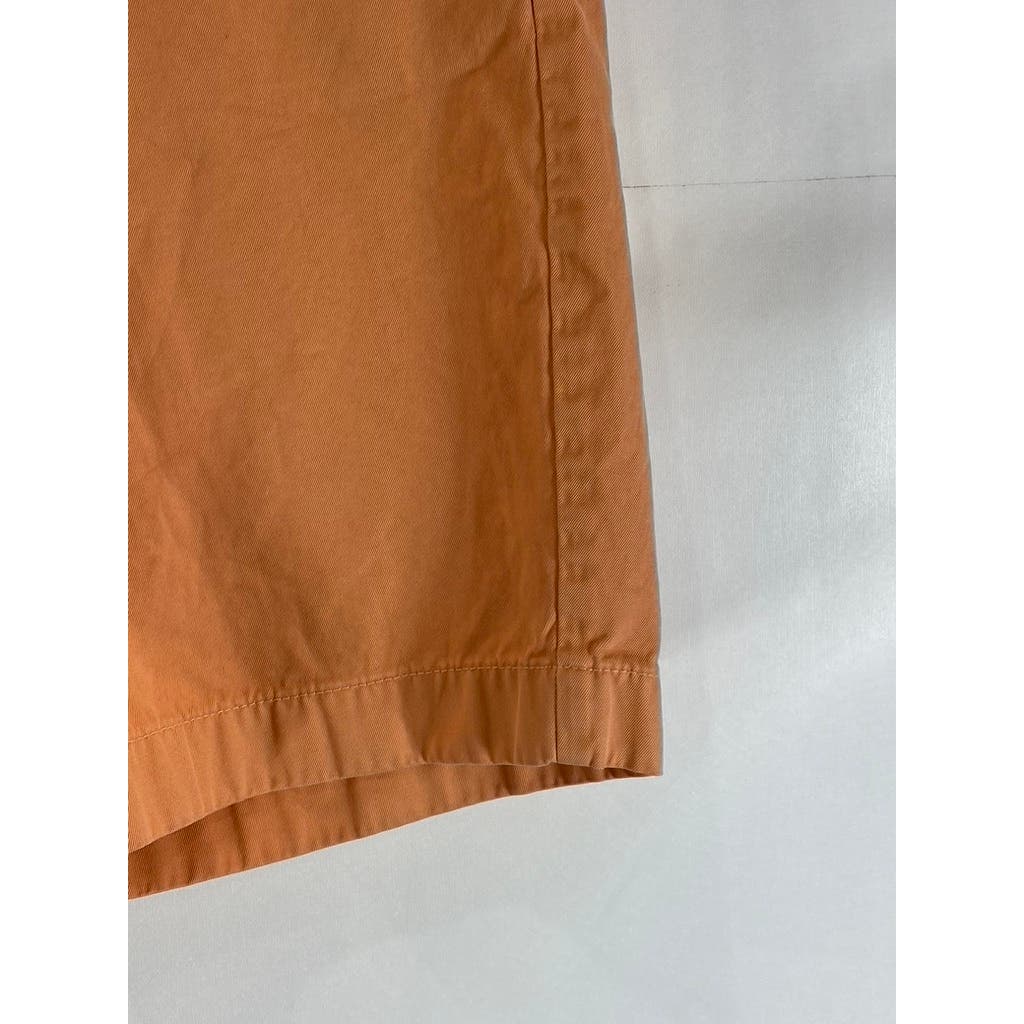 BROOKS BROTHERS Men's Orange Cotton Flat Front Bermuda Shorts SZ 33
