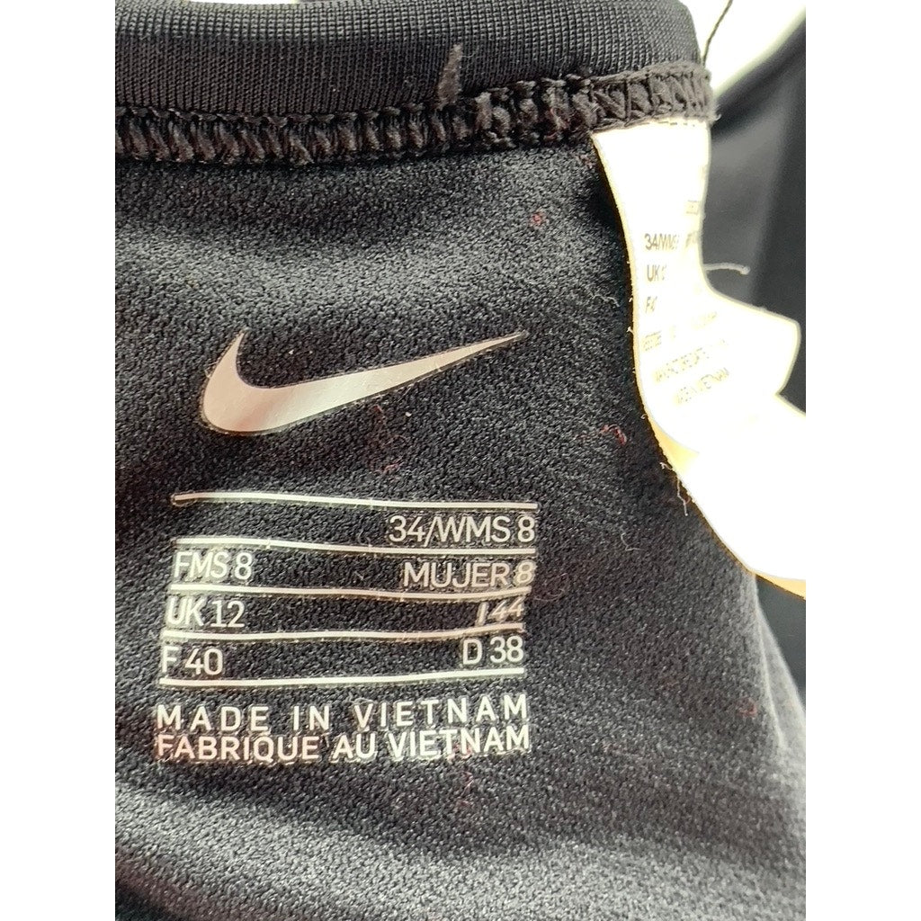 NIKE Women's Black Swoosh Cutout One-Piece Swimsuit SZ 34(8)