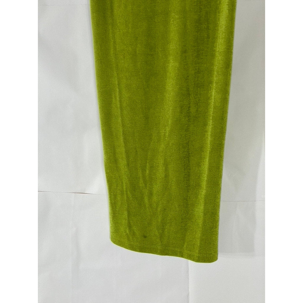 UNBRANDED Women’s Green Textured Side Slit Bodycon Knot Detail Midi Skirt SZ S