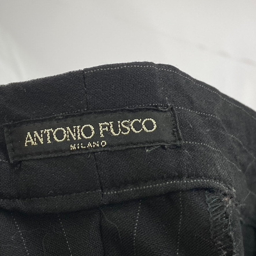 ANTONIO FUSCO MILANO Women's Black Pinstripe Straight-Leg Dress Pant SZ S
