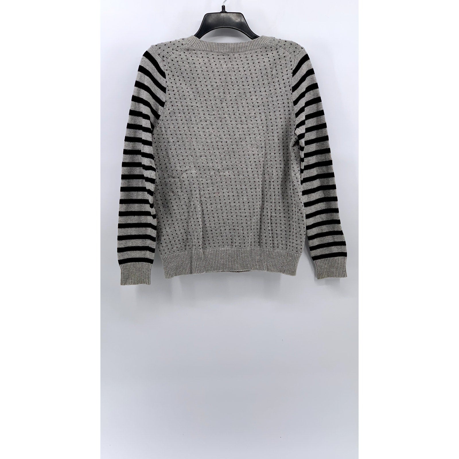 MADEWELL Women's Gray-Black Knit Crewneck Sweater SZ M
