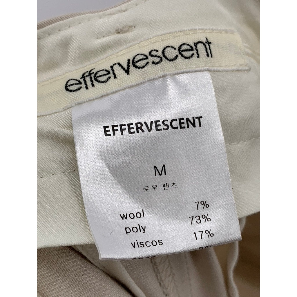 EFFERVESCENCE Women's Beige Wool-Blend Layered Straight-Leg High-Rise Pant SZ M