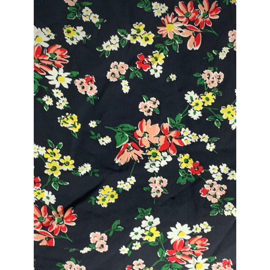 JILL JILL STUART Women’s Black Floral Flutter Sleeve Wrap Crop Top SZ S