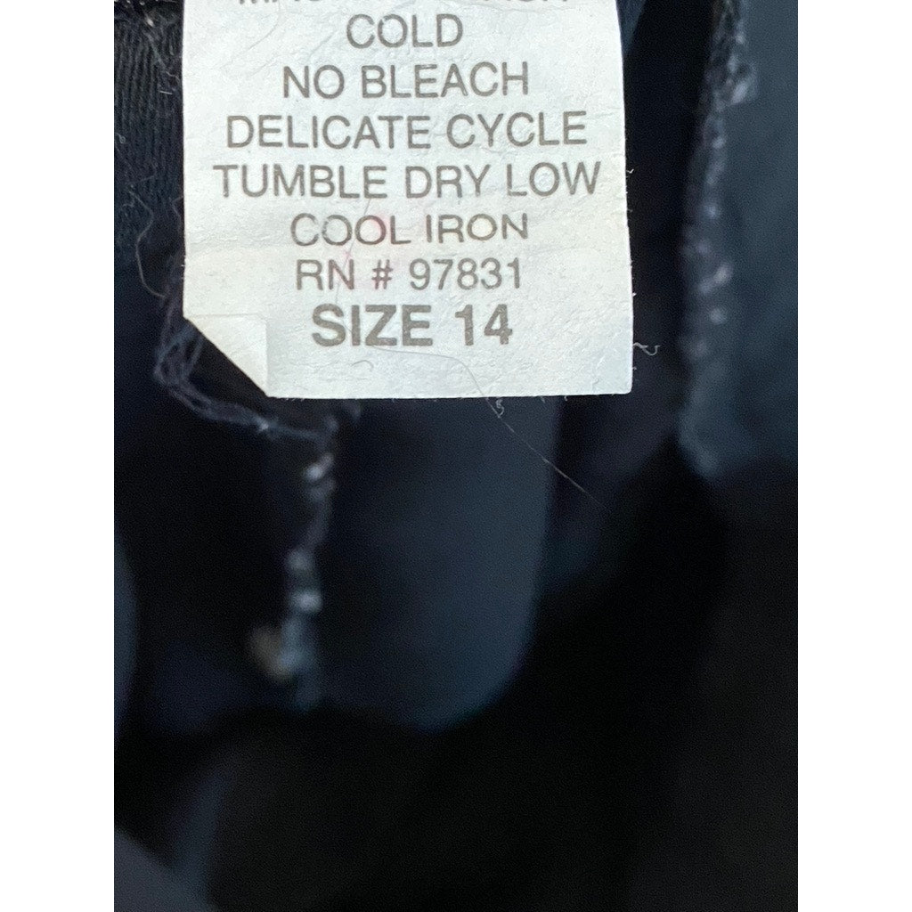 JONATHAN LOGAN Women's Vintage Black Solid Regular-Fit Straight-Leg Pant SZ 14