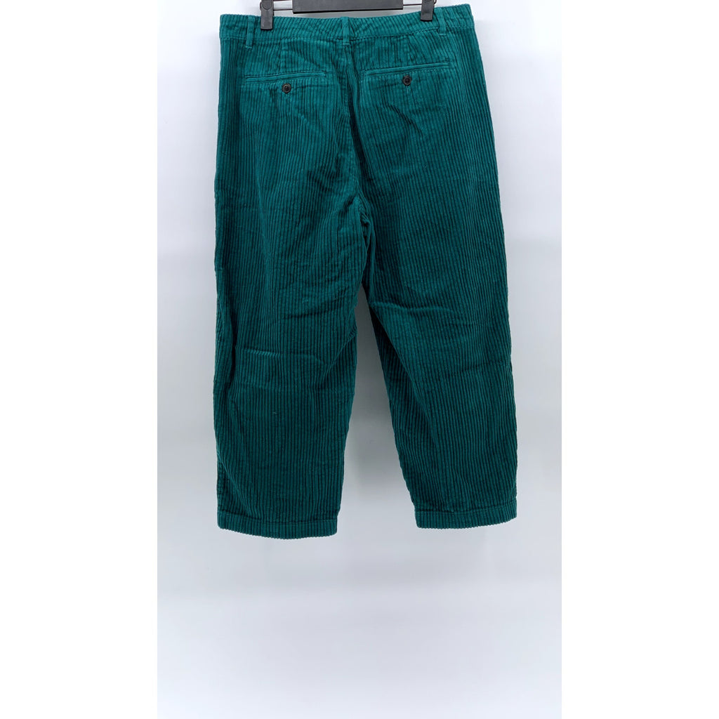 URBAN OUTFITTER Women's Emerald Green Corduroy Straight-Leg Cropped Pant SZ 32