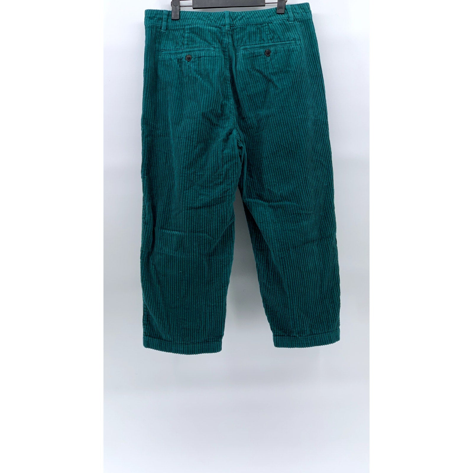 URBAN OUTFITTER Women's Emerald Green Corduroy Straight-Leg Cropped Pant SZ 32