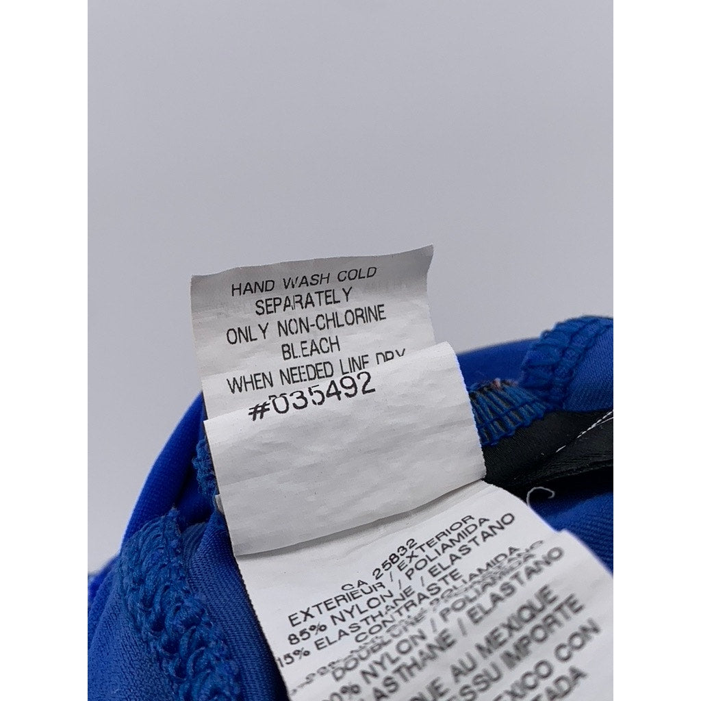 LA BLANCA Women's Blue Ruched One-Piece Swimsuit SZ 10