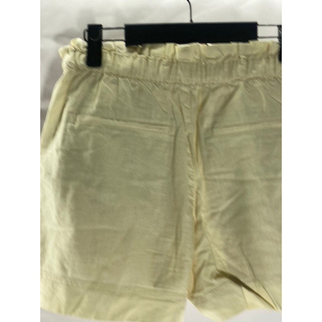UNIQLO Women's Beige Cotton-Linen Drawstring Casual Shorts SZ S