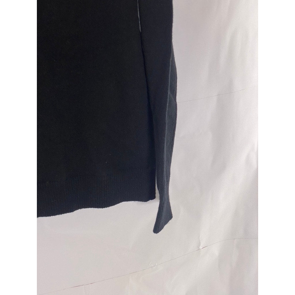 KANGOL Men's Black Knit Embroidered Logo Crewneck Long Sleeve Sweater XL