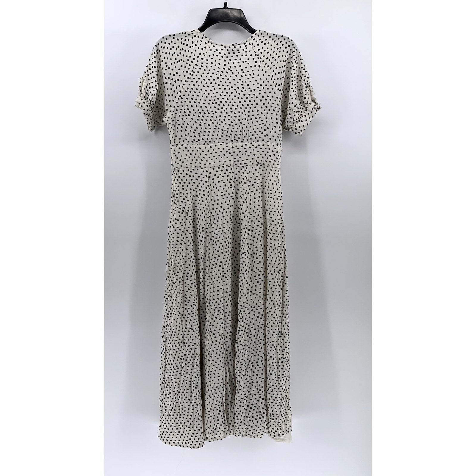 URBAN Women's White-Black Devin Polka Dot Tie-Front Midi Dress SZ 6