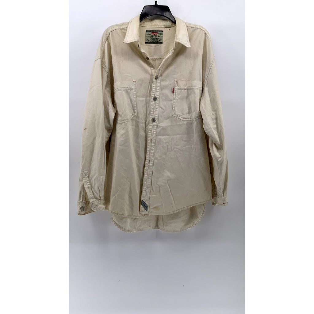 LEVI'S Men's Off-White Denim Vintage Button-Up Long Sleeve Workwear Shirt SZ XL