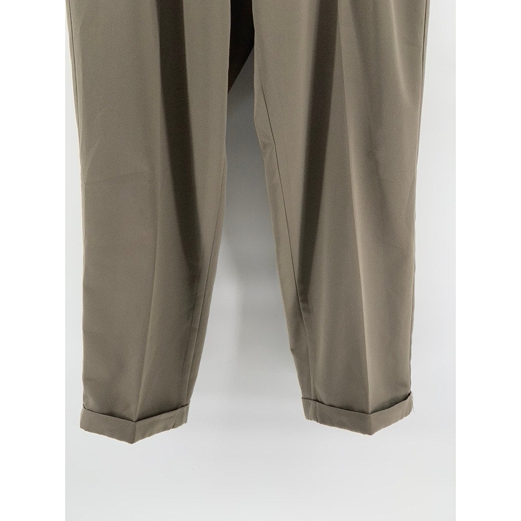 BILL BLASS Men's Vintage y2k Straight Leg Cuffed Tan Flat Front Pants SZ 40x32
