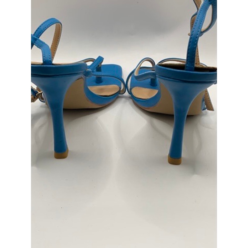 YACHOU Women's Blue Thong Strappy Heeleda Sandals SZ 37