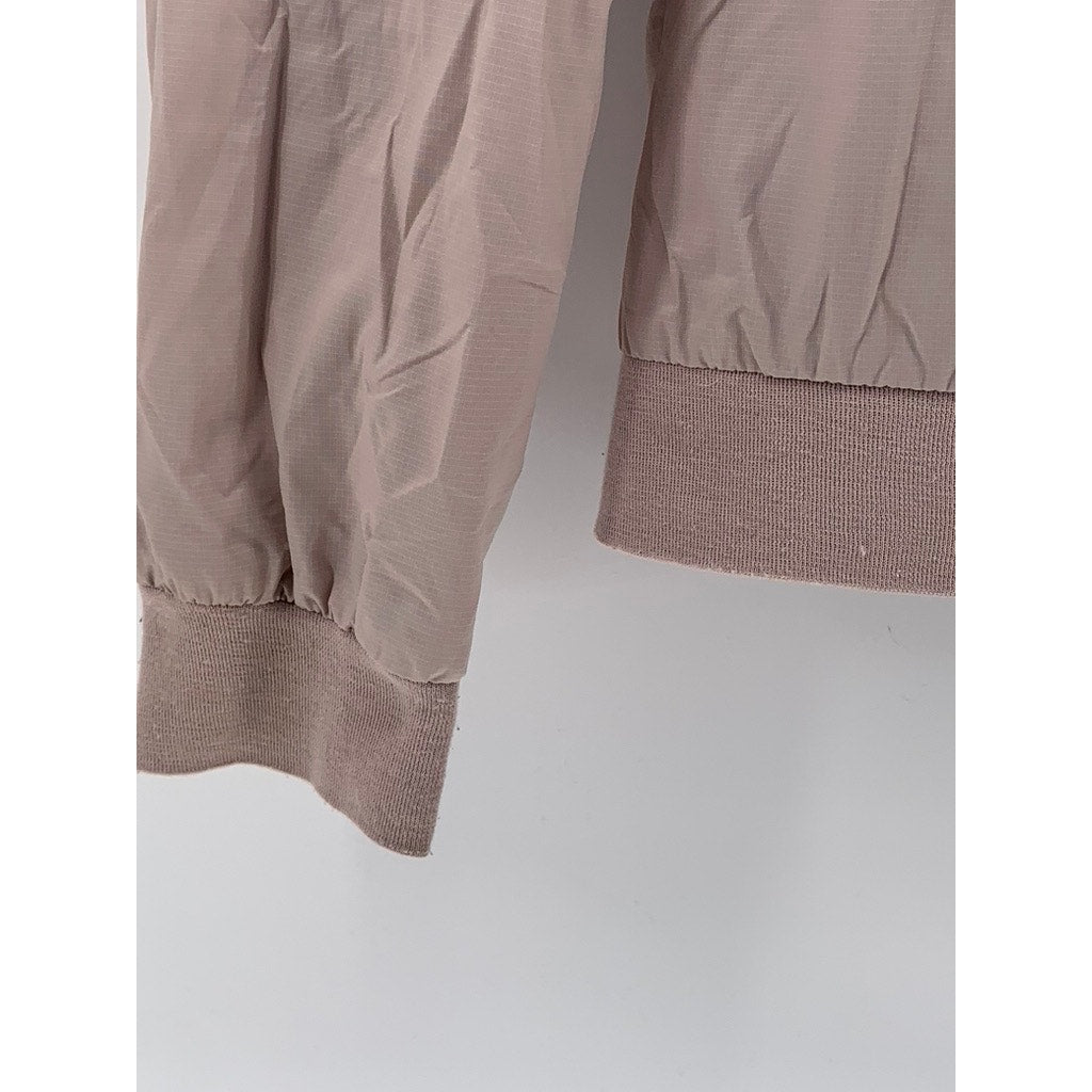 NIKE Women's Dusty Pink Logo Hooded Long Sleeve Zip-Up Active Jacket SZ M