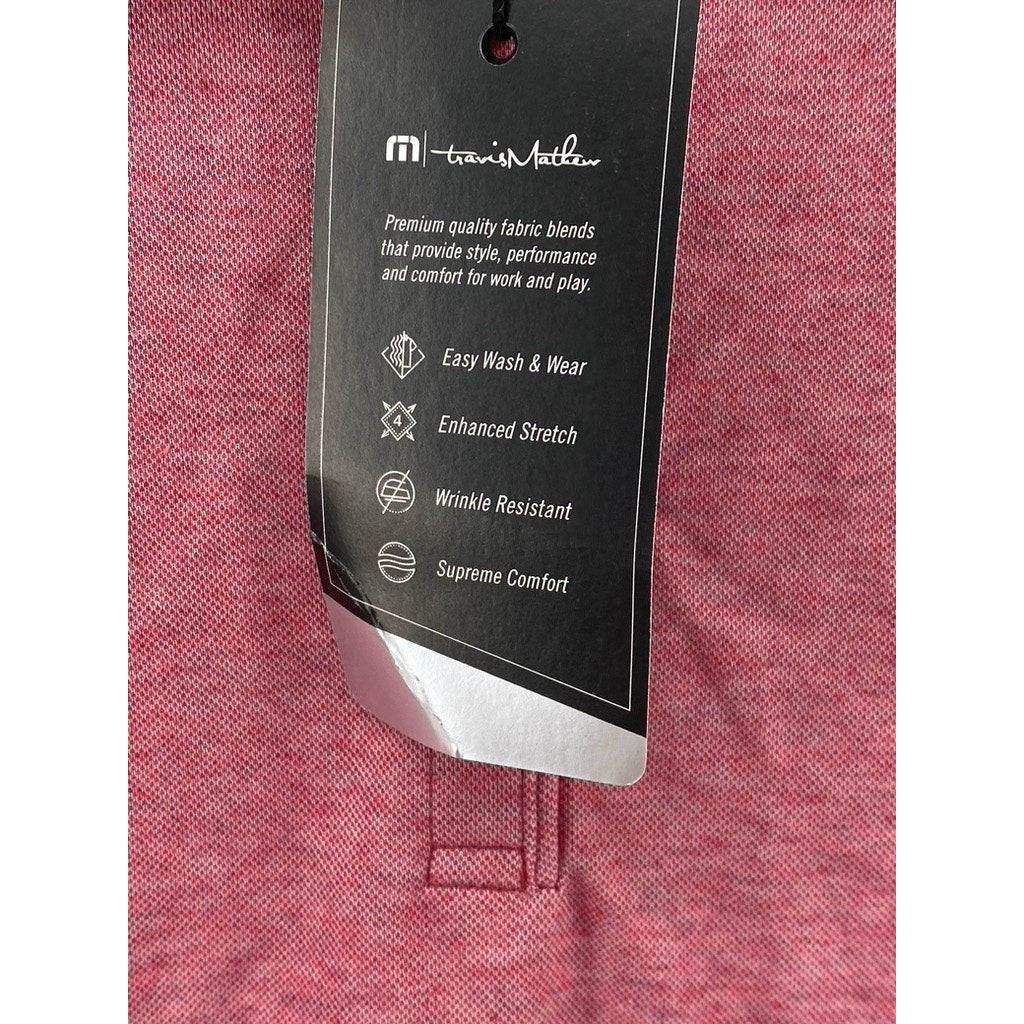 TRAVIS MATHEW Men’s Heather Cardinal She Classy Short Sleeve Polo SZ L