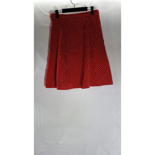 H&M Women's Red-White Polka Dot Belted A-Line Mini Skirt SZ 4