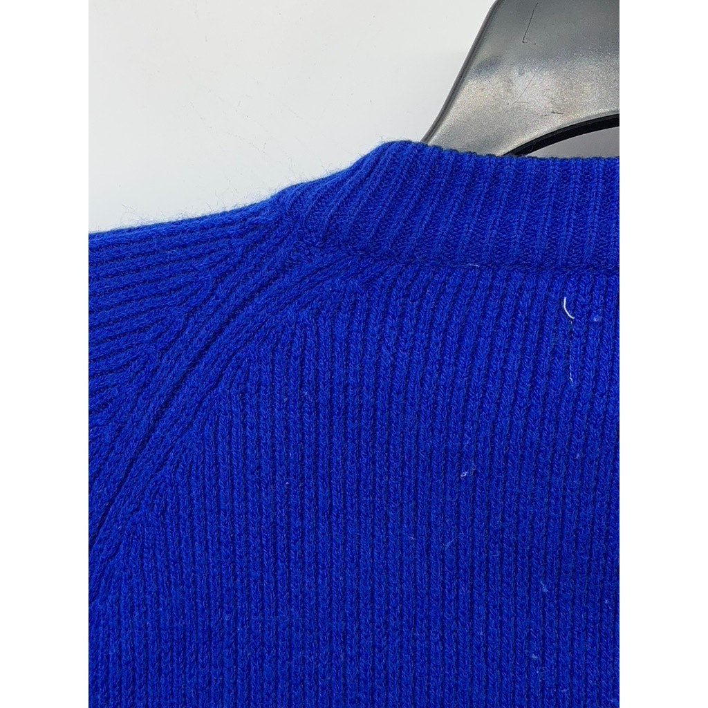 SEARS THE MEN'S STORE Men's Vintage Royal Blue Knit Striped Sweater SZ L
