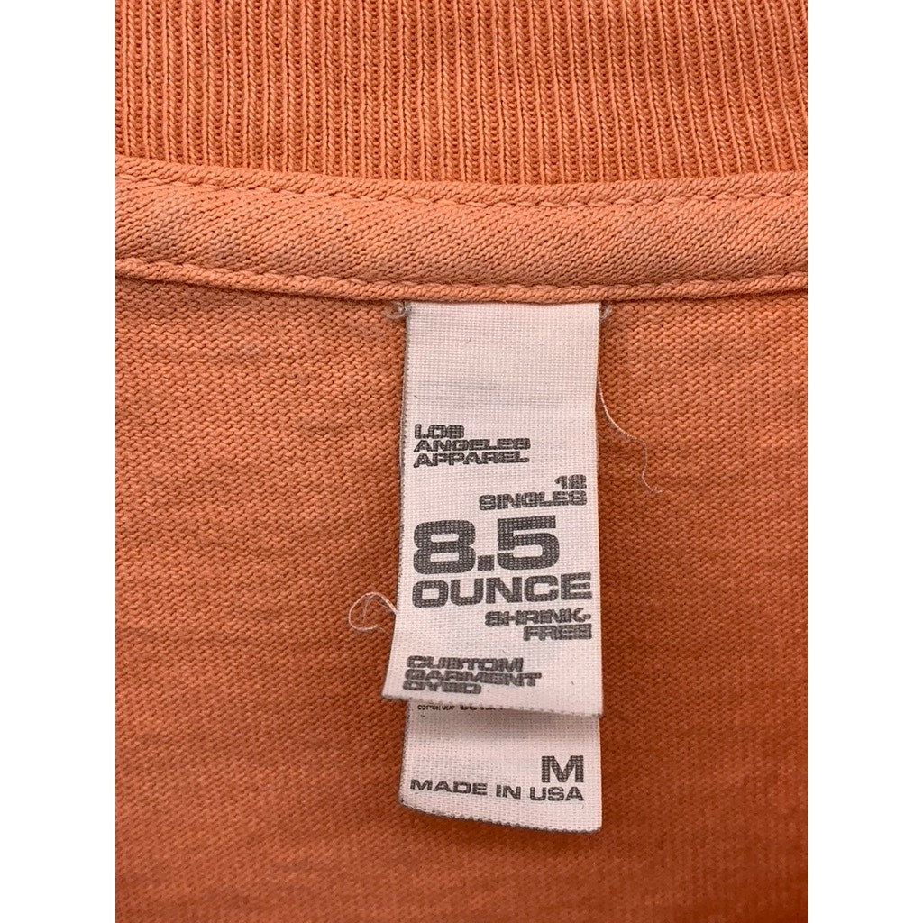 LOS ANGELES APPAREL Men's Peach Crewneck Long Sleeve T-Shirt SZ M