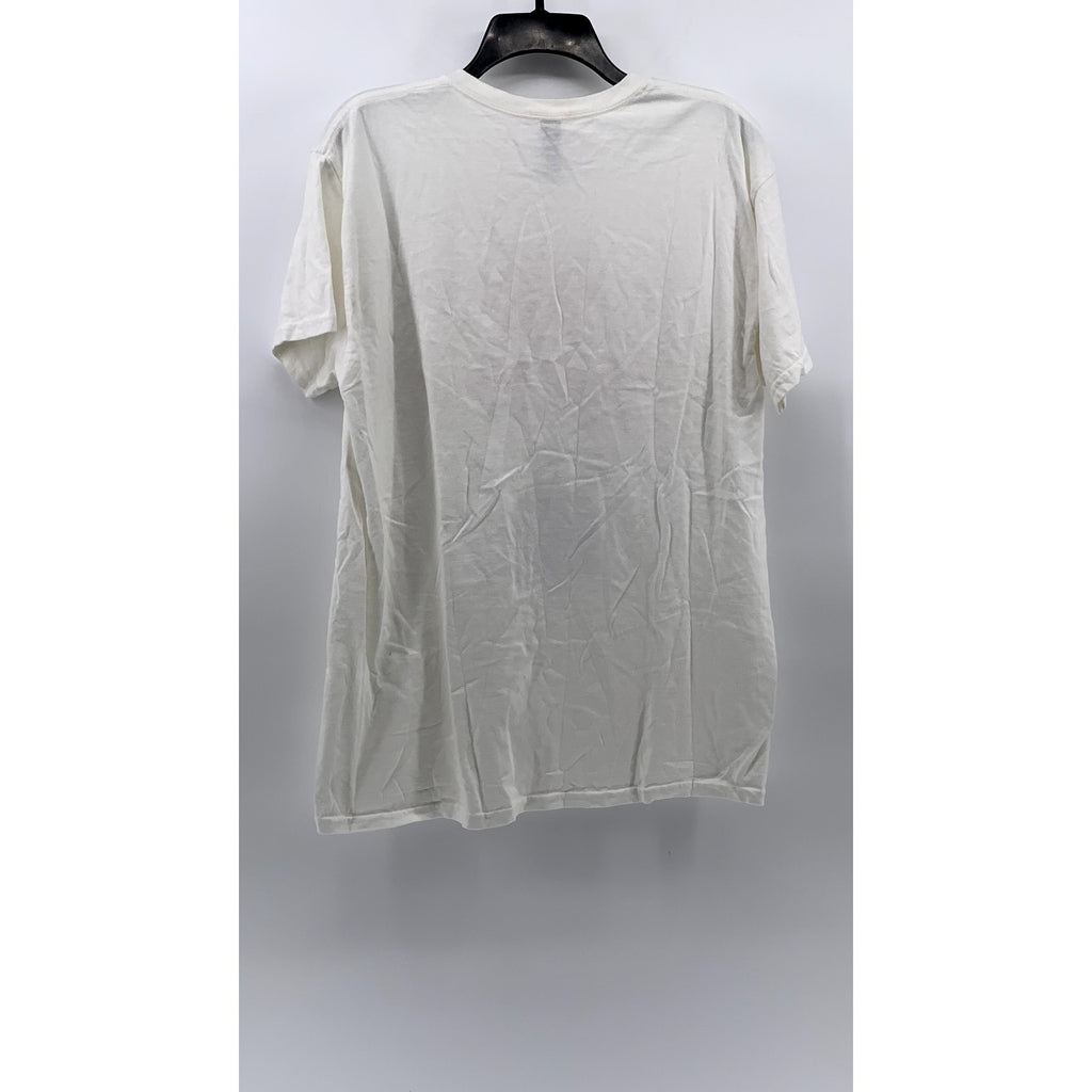 GILDAN Men's White Graphic Short Sleeve T-Shirt SZ L