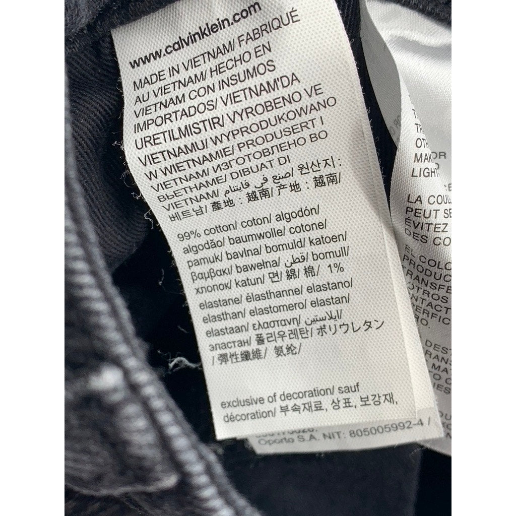 CALVIN KLEIN Men's Black Solid 90's Straight Jeans SZ 28