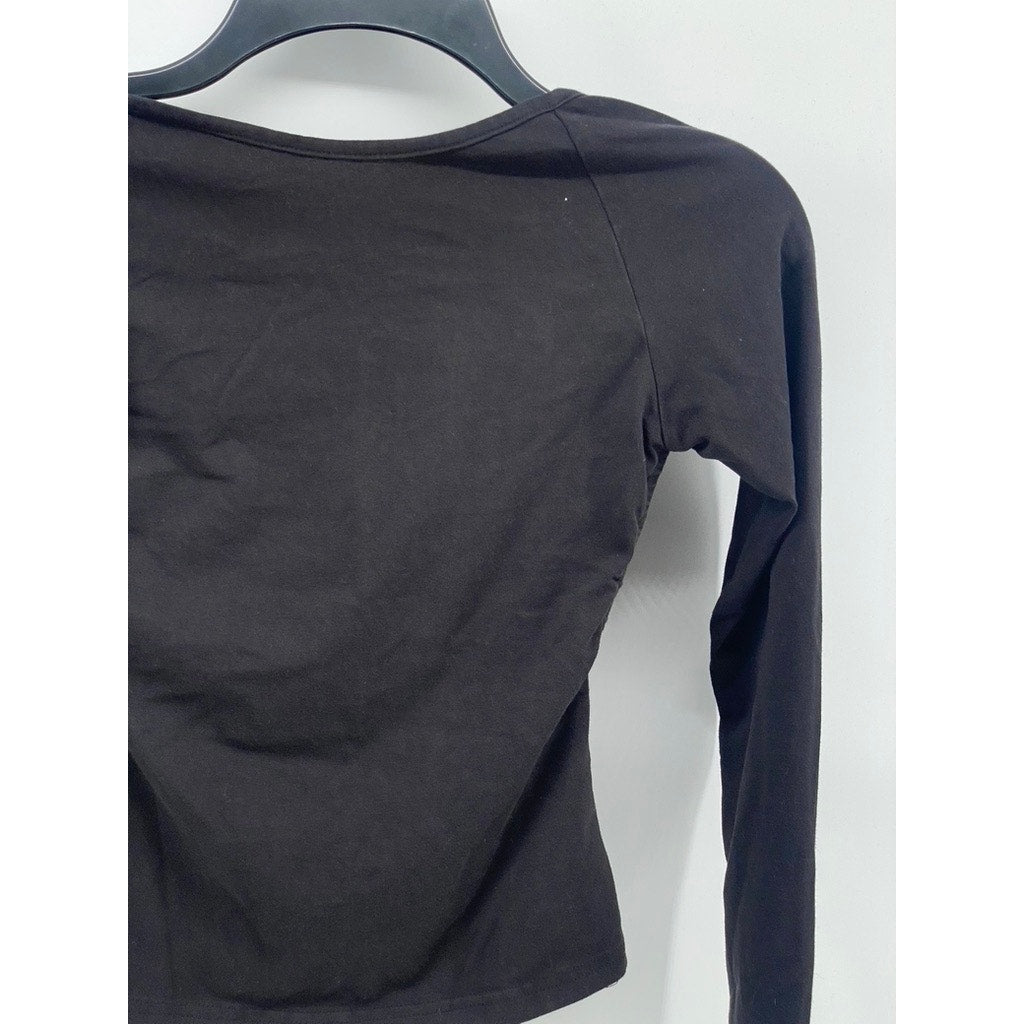 PRINCESS POLLY Women’s Black Rixie High-Neck Backless Long Sleeve Top SZ 2