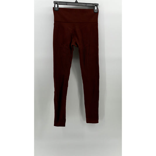 UNBRANDED Women's Rust Ribbed Pull-On Skinny High-Rise Leggings SZ S