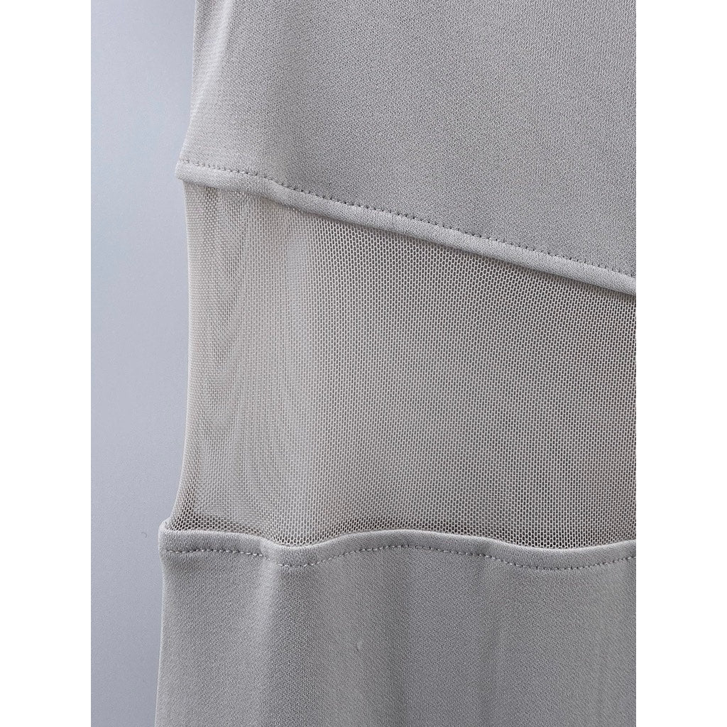DIVIDED BY H&M Women's Gray Mesh Sleeveless Crewneck Maxi Bodycon Dress SZ S