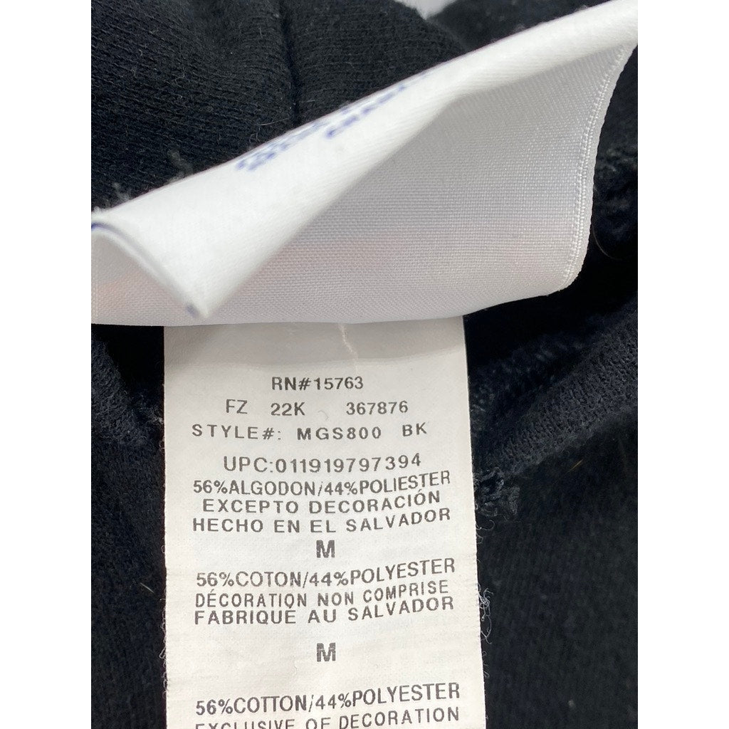 CHAMPION Men's Black Graphic Zip-Up Hooded Long Sleeve Sweater SZ M