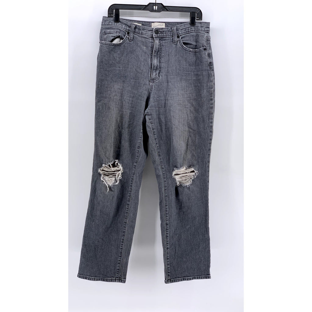 UNIVERSAL THREAD Women's Gray Vintage Straight Distressed Jeans SZ 12 / 31R