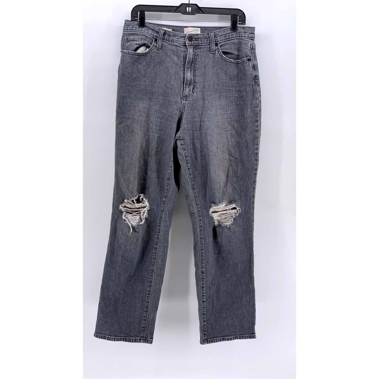 UNIVERSAL THREAD Women's Gray Vintage Straight Distressed Jeans SZ 12 / 31R