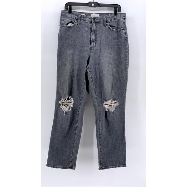 UNIVERSAL THREAD Women's Gray Vintage Straight Distressed Jeans SZ 12 / 31R