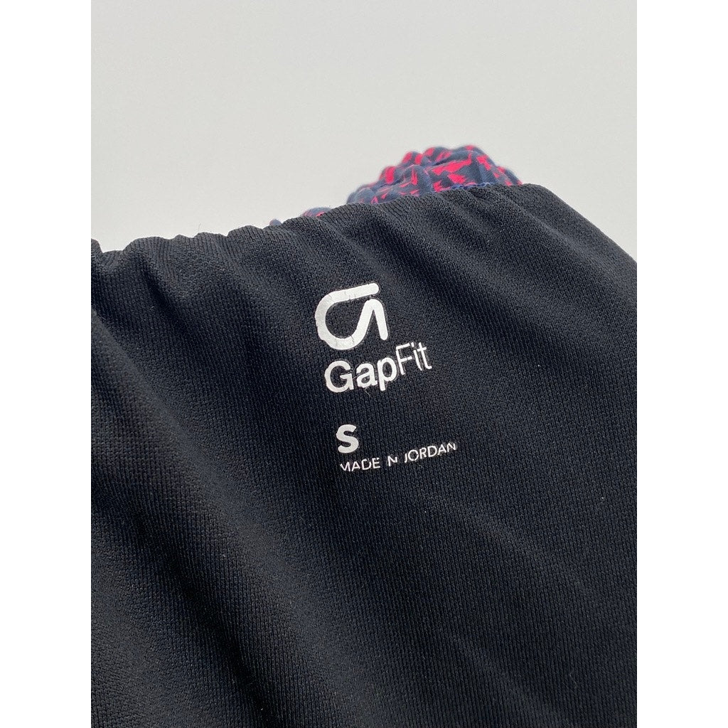 GAPFIT Women’s Pink-Navy Printed Elastic Waist Pull-On Running Shorts SZ S