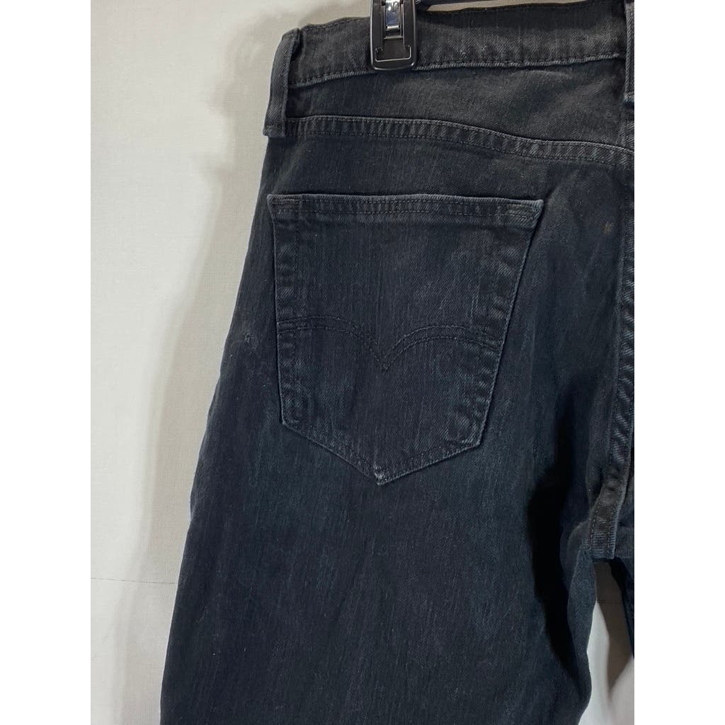 LEVI'S Men's Black Solid Slim-Fit Five-Pocket Denim Jeans SZ 32X30